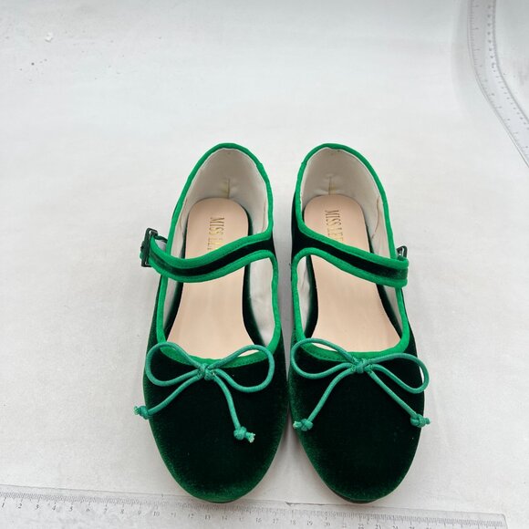 miss left Women Bowknot Ankle Strap Mary Jane Classic Closed Round Toe Green - Picture 3 of 8